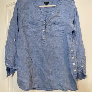 Talbots Camp 100% Linen Top